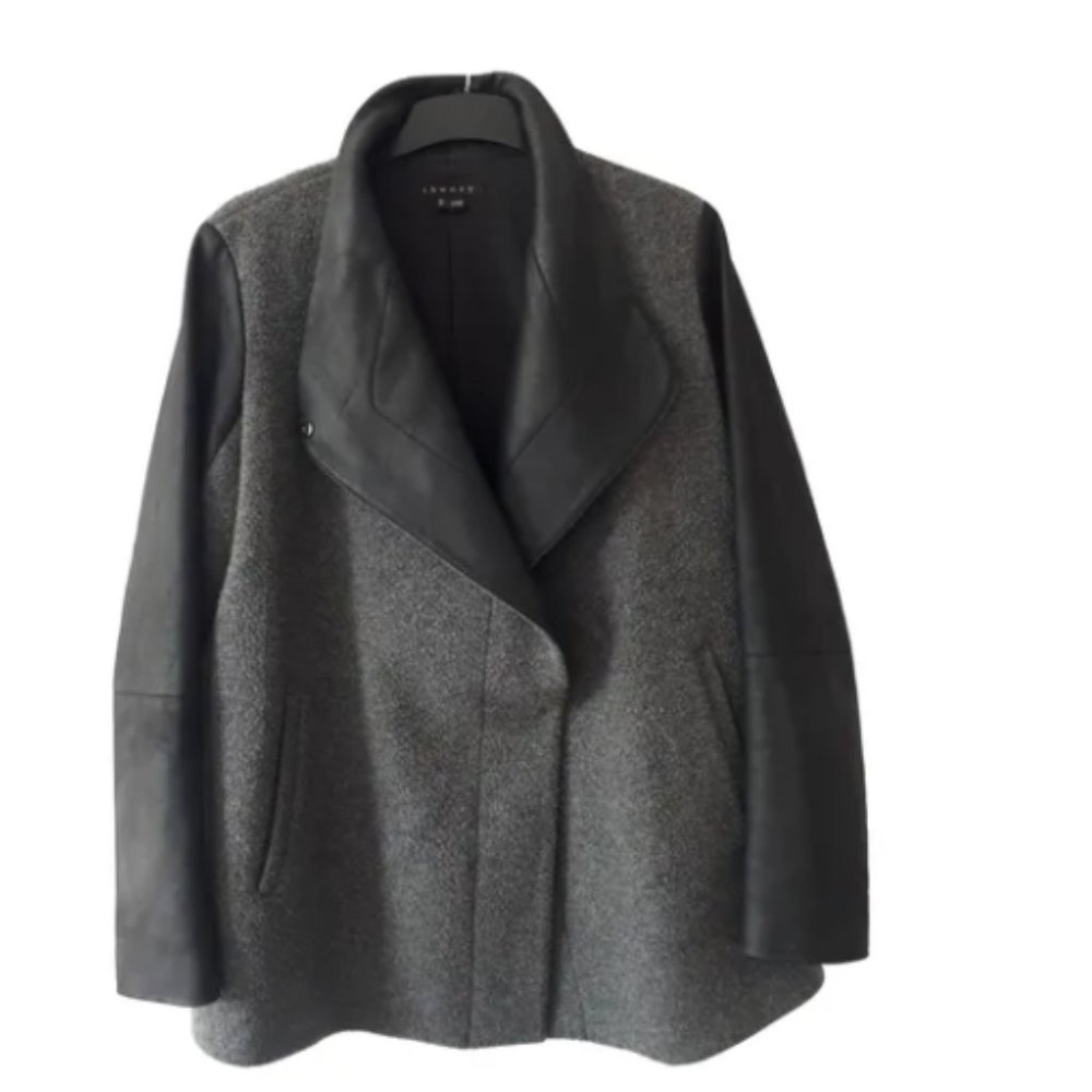 Theory wool and leather coat